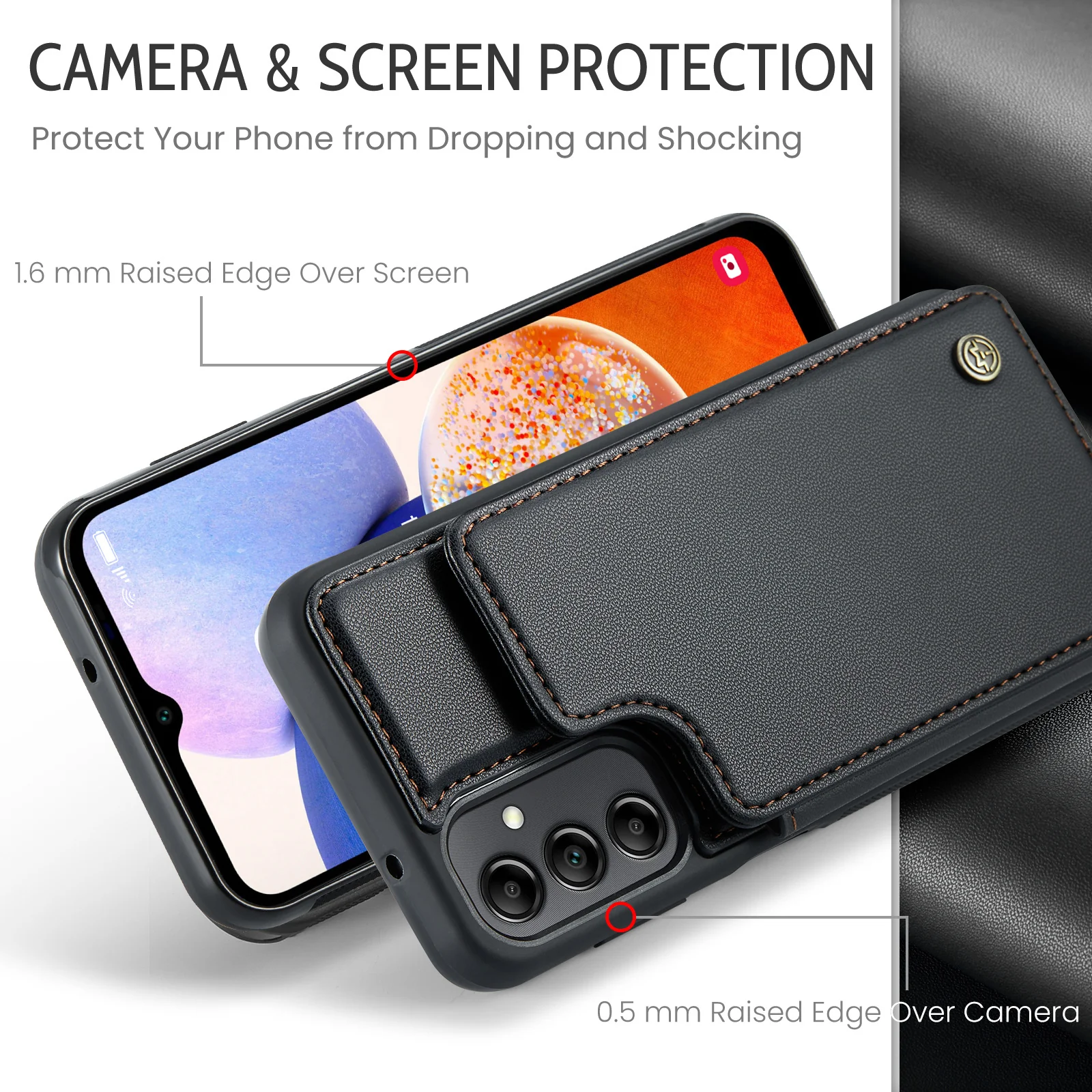 [With Card Slot] Samsung Galaxy A56 RFID Flip Premium Leather Wallet Series Case - Image 4