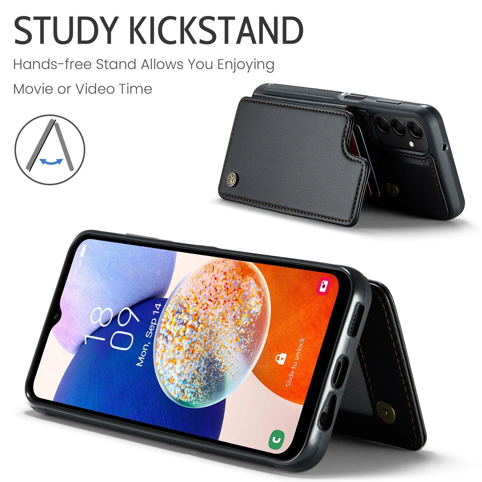 [With Card Slot] Samsung Galaxy A56 RFID Flip Premium Leather Wallet Series Case - Image 9