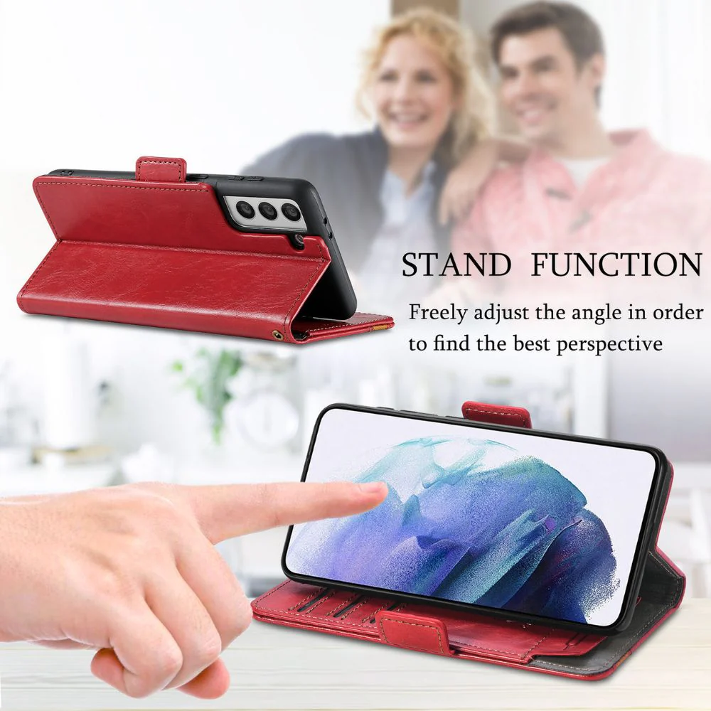 [With Card Slot] Samsung Galaxy S21/Plus/Ultra/FE - Drop Proof PU Leather Wallet Series Stand Case - Image 8
