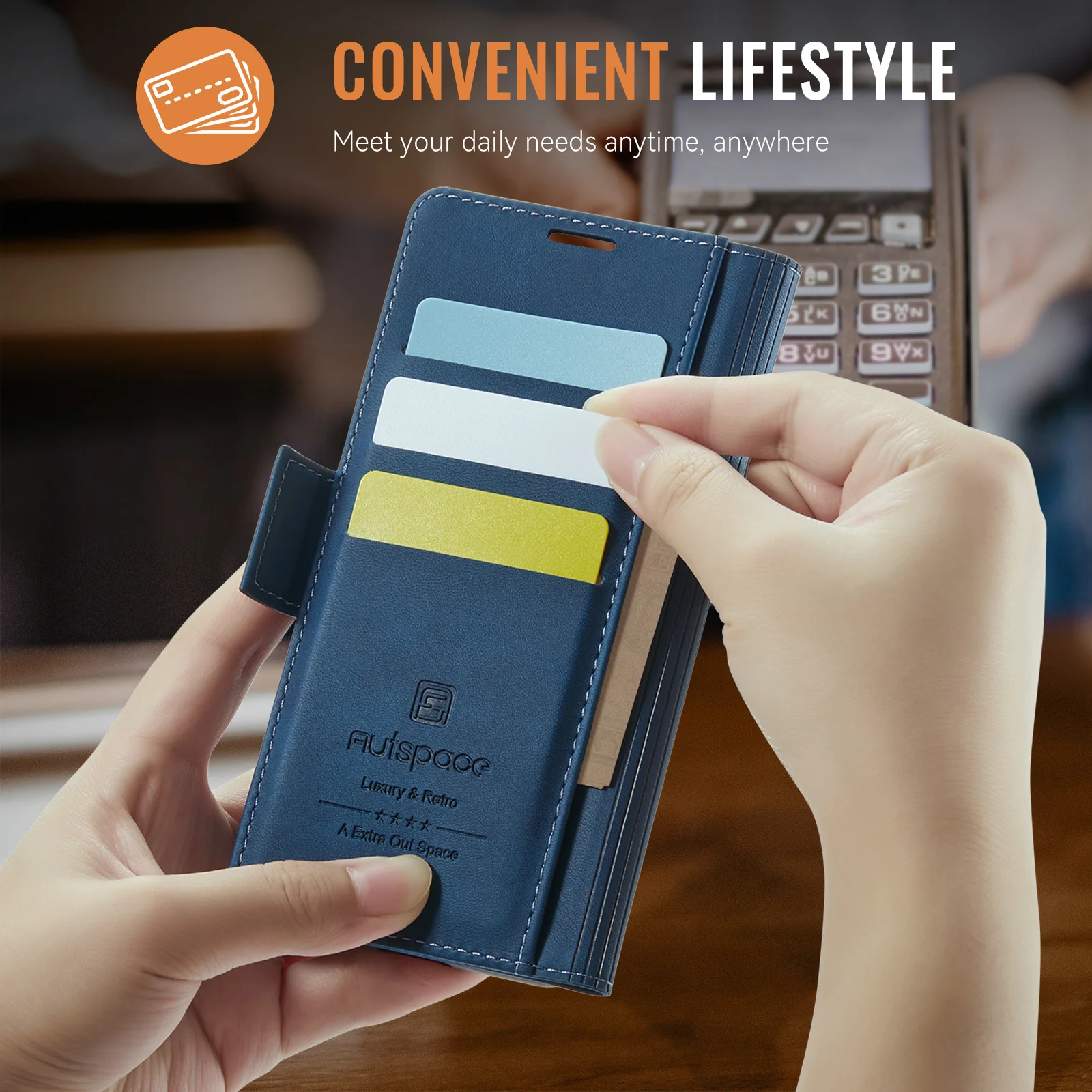 [With Card Slot] Samsung Galaxy S23/Plus/Ultra/FE - Premium Leather Shockprppf Flip Case - Image 10