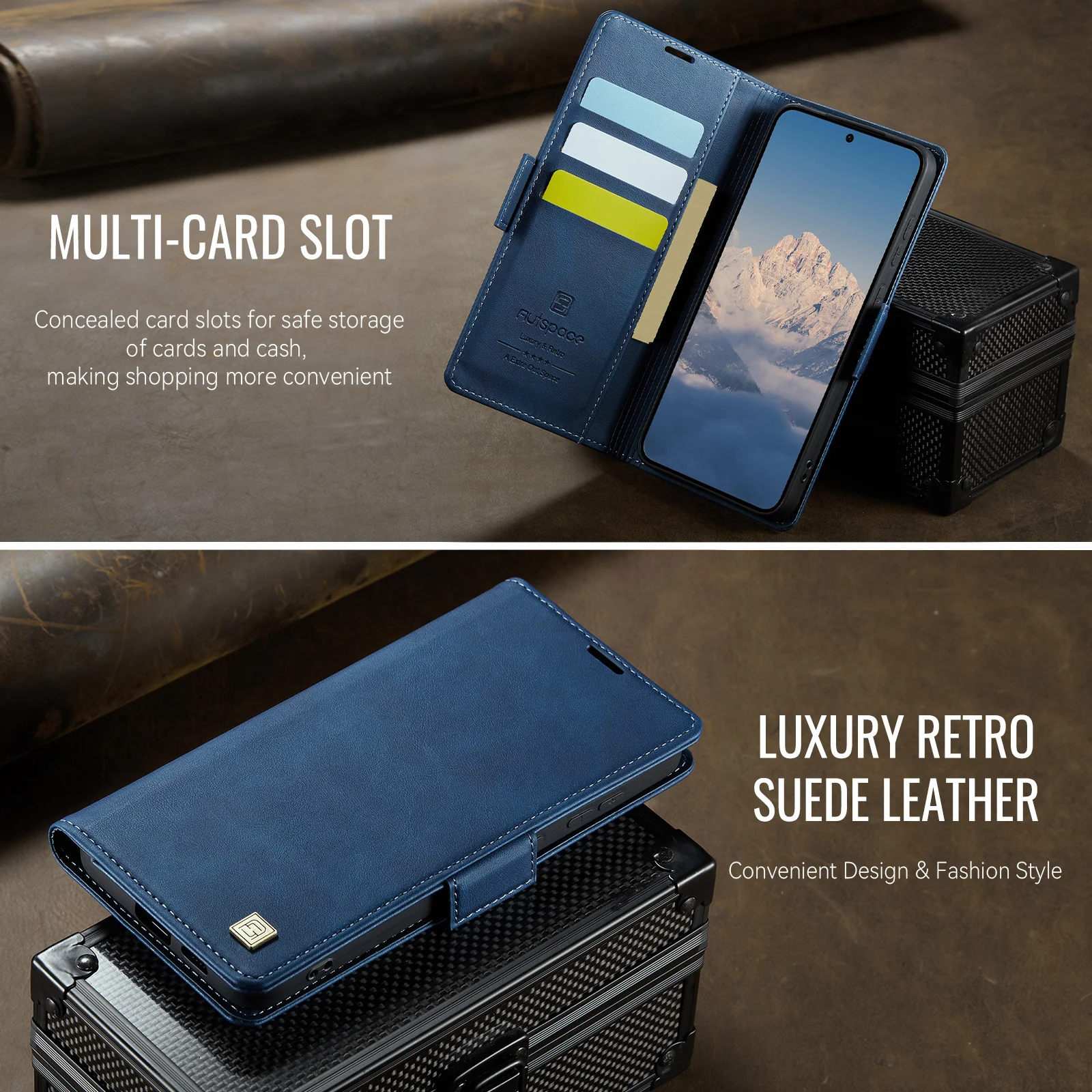 [With Card Slot] Samsung Galaxy S23/Plus/Ultra/FE - Premium Leather Shockprppf Flip Case - Image 11