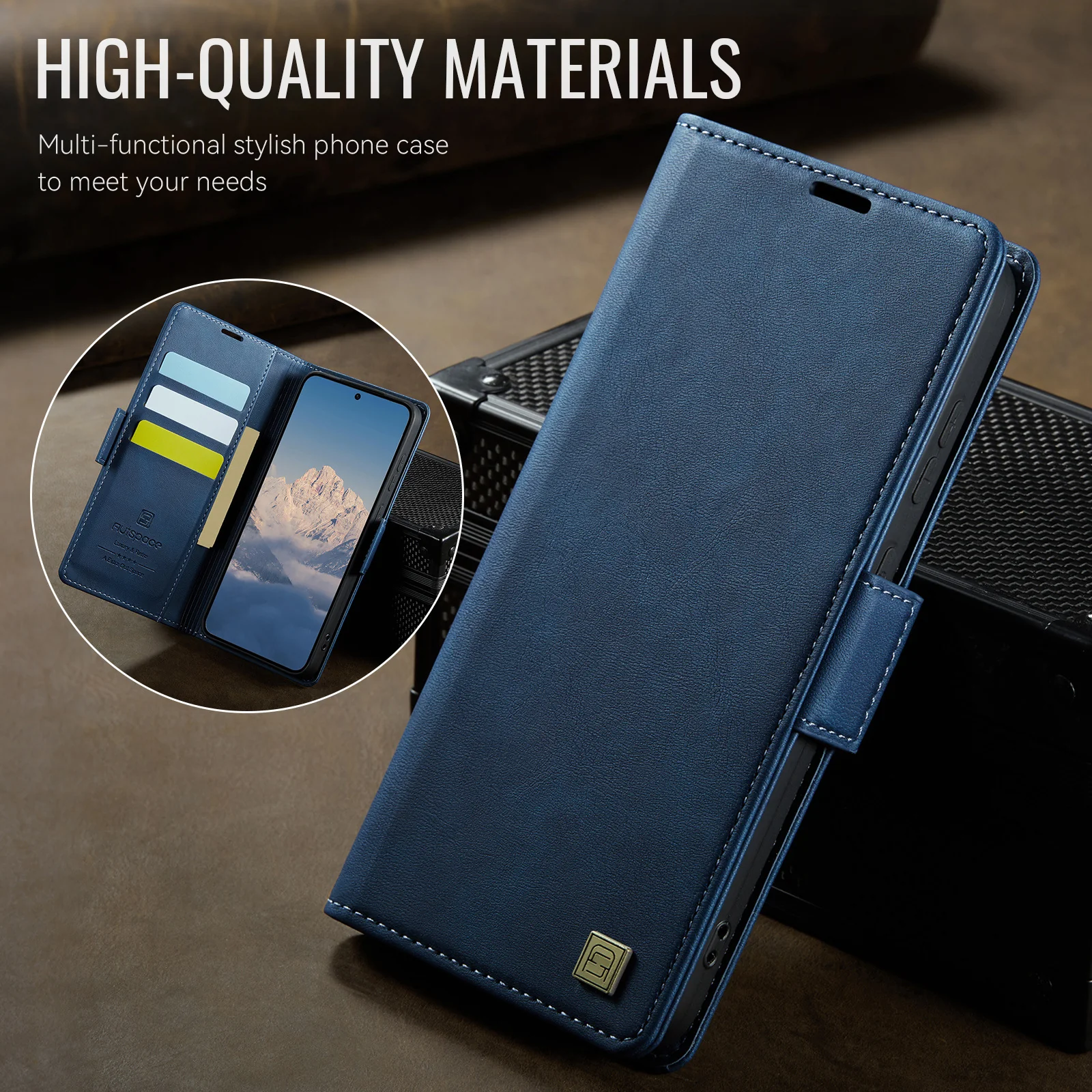 [With Card Slot] Samsung Galaxy S23/Plus/Ultra/FE - Premium Leather Shockprppf Flip Case - Image 12