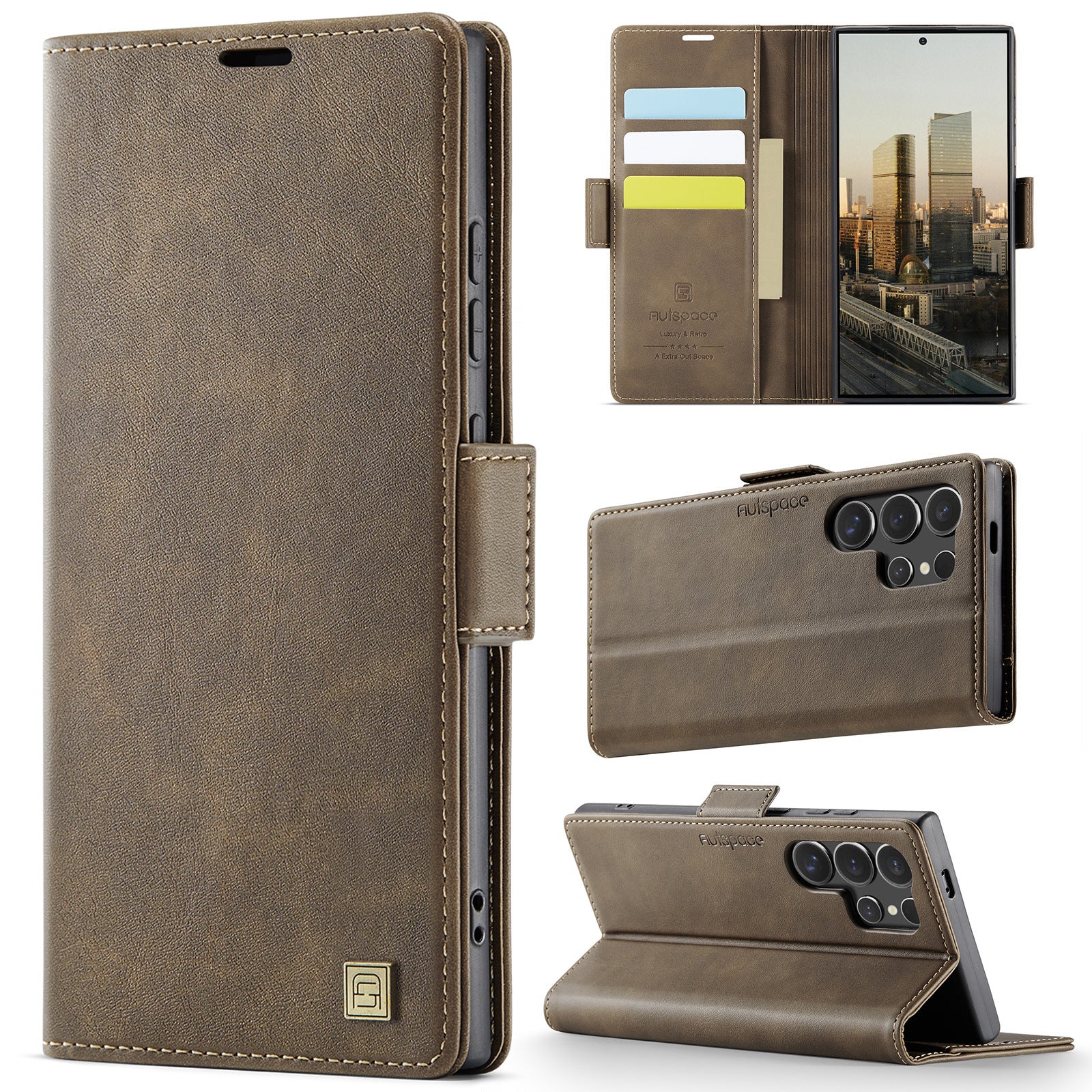 [With Card Slot] Samsung Galaxy S23/Plus/Ultra/FE - Premium Leather Shockprppf Flip Case - Image 13