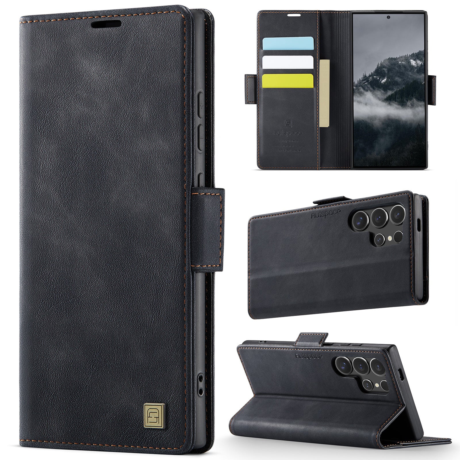 [With Card Slot] Samsung Galaxy S23/Plus/Ultra/FE - Premium Leather Shockprppf Flip Case - Image 14