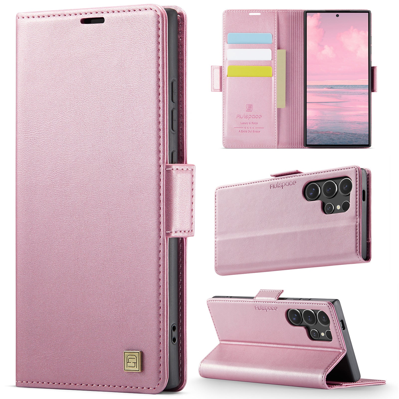 [With Card Slot] Samsung Galaxy S23/Plus/Ultra/FE - Premium Leather Shockprppf Flip Case - Image 15