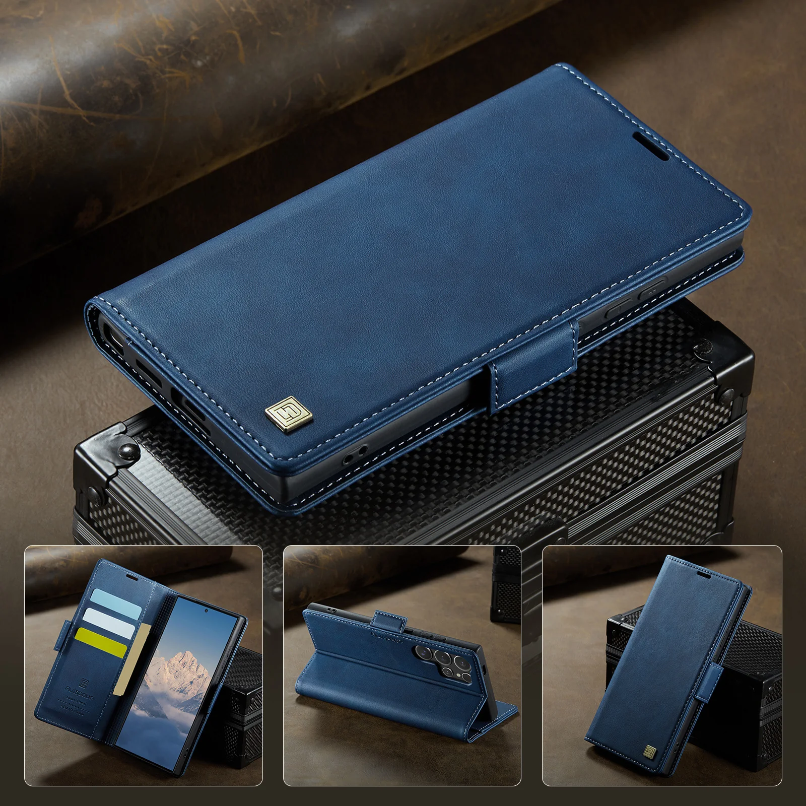 [With Card Slot] Samsung Galaxy S23/Plus/Ultra/FE - Premium Leather Shockprppf Flip Case - Image 2