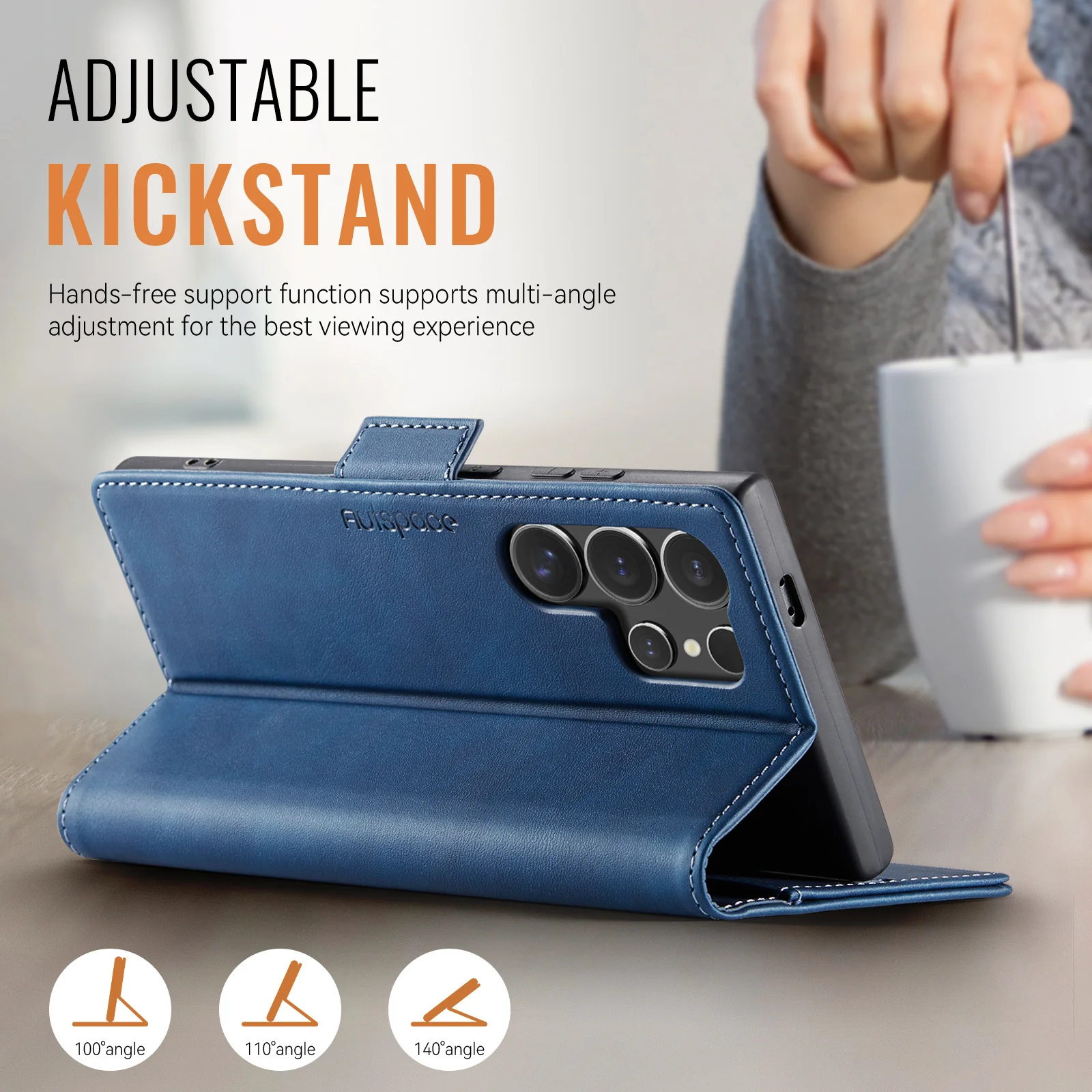 [With Card Slot] Samsung Galaxy S23/Plus/Ultra/FE - Premium Leather Shockprppf Flip Case - Image 3