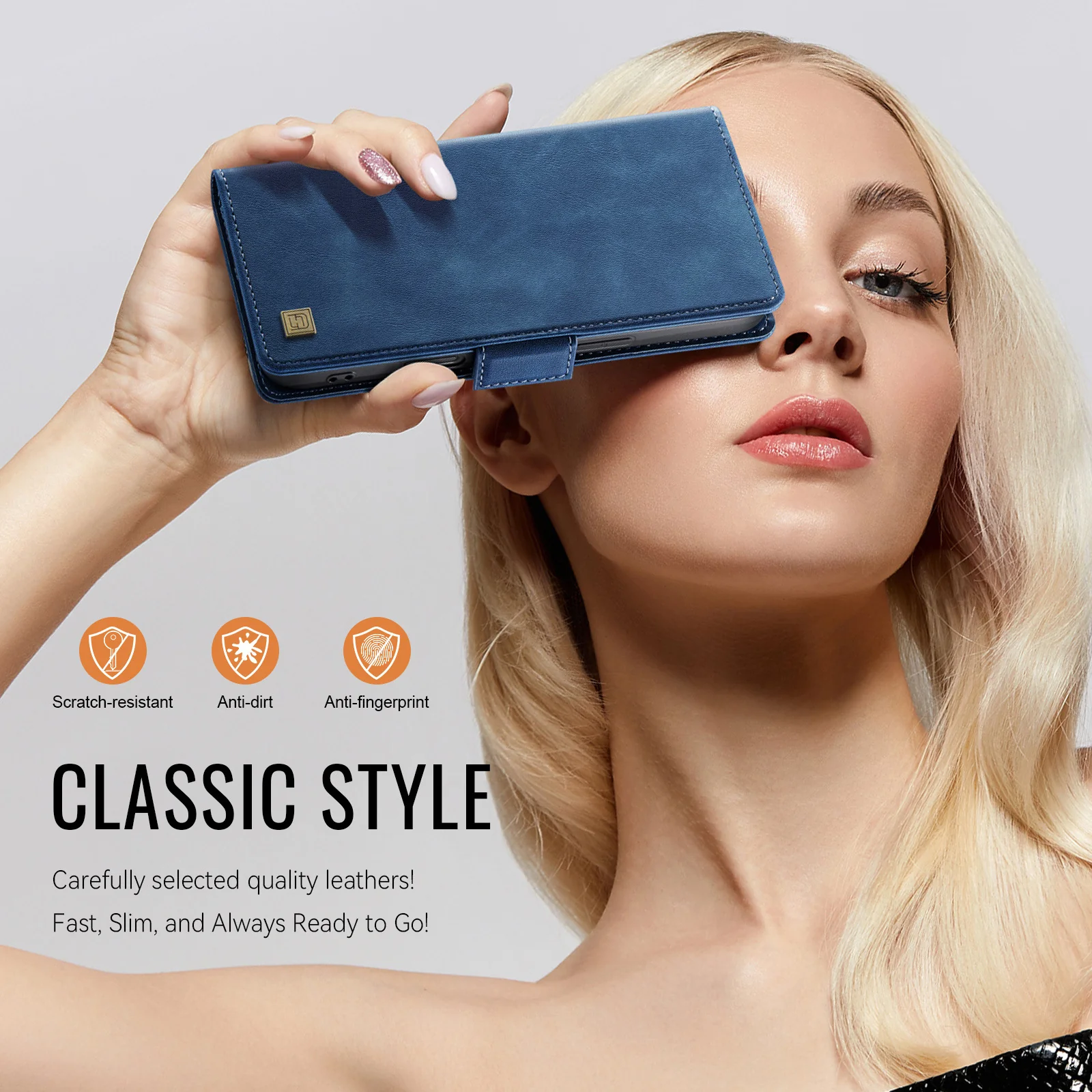 [With Card Slot] Samsung Galaxy S23/Plus/Ultra/FE - Premium Leather Shockprppf Flip Case - Image 9