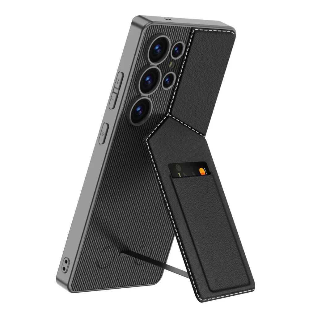 [With Card Slot] Samsung Galaxy S25/Plus/Ultra - Full Cover Magnetic Card Holder Stand Case - Image 2
