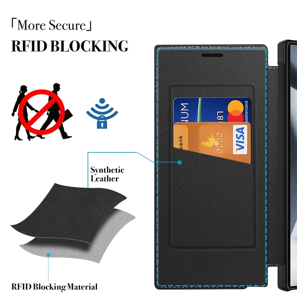 [With Card Slot] Samsung Galaxy S24/Plus/Ultra - Magnetic Leather Flip Cover Wallet Series Case - Image 5