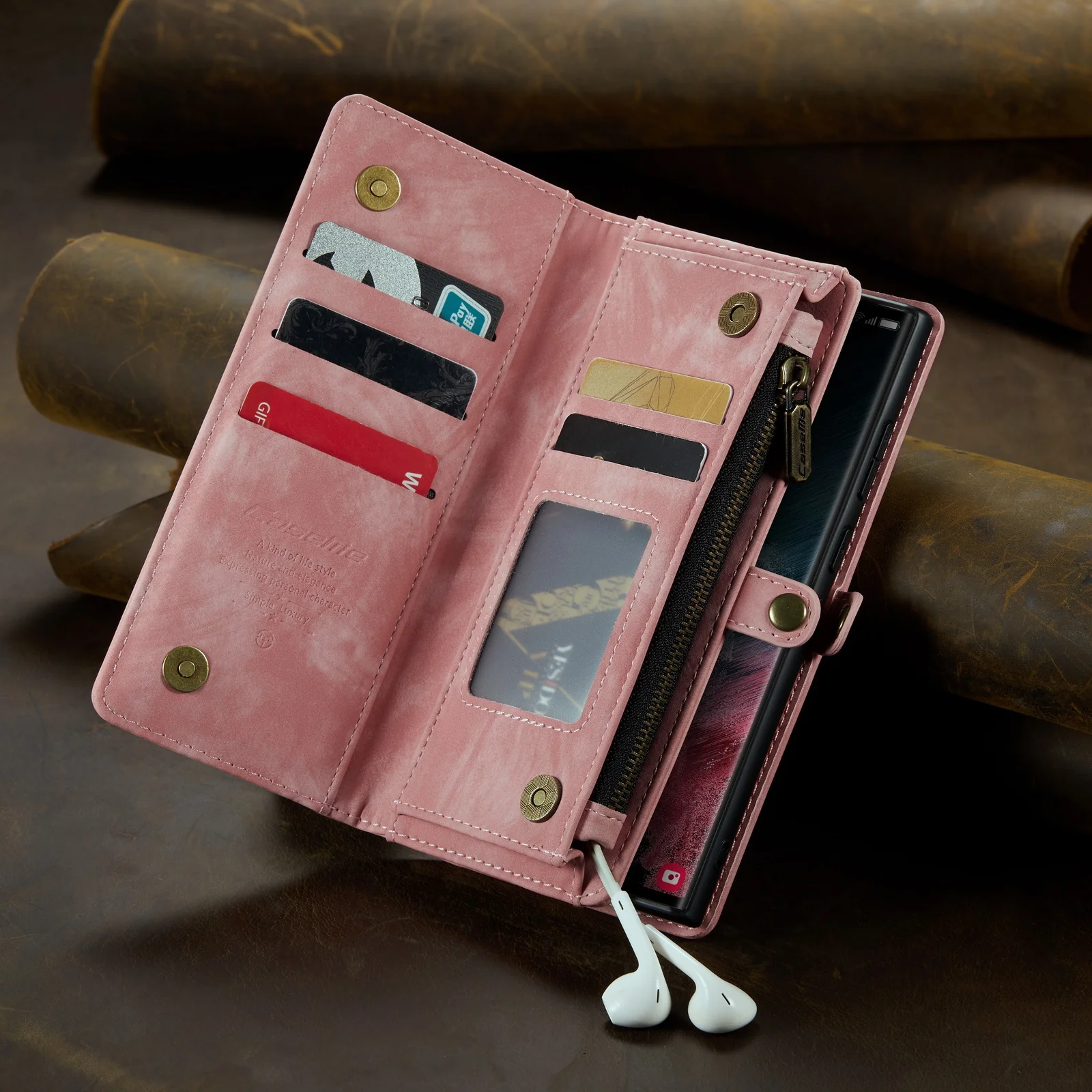 [With Card Slot] Samsung Galaxy S24/Ultra/Plus Multifunctional Leather Shockproof Flip Wallet Series Case - Image 8