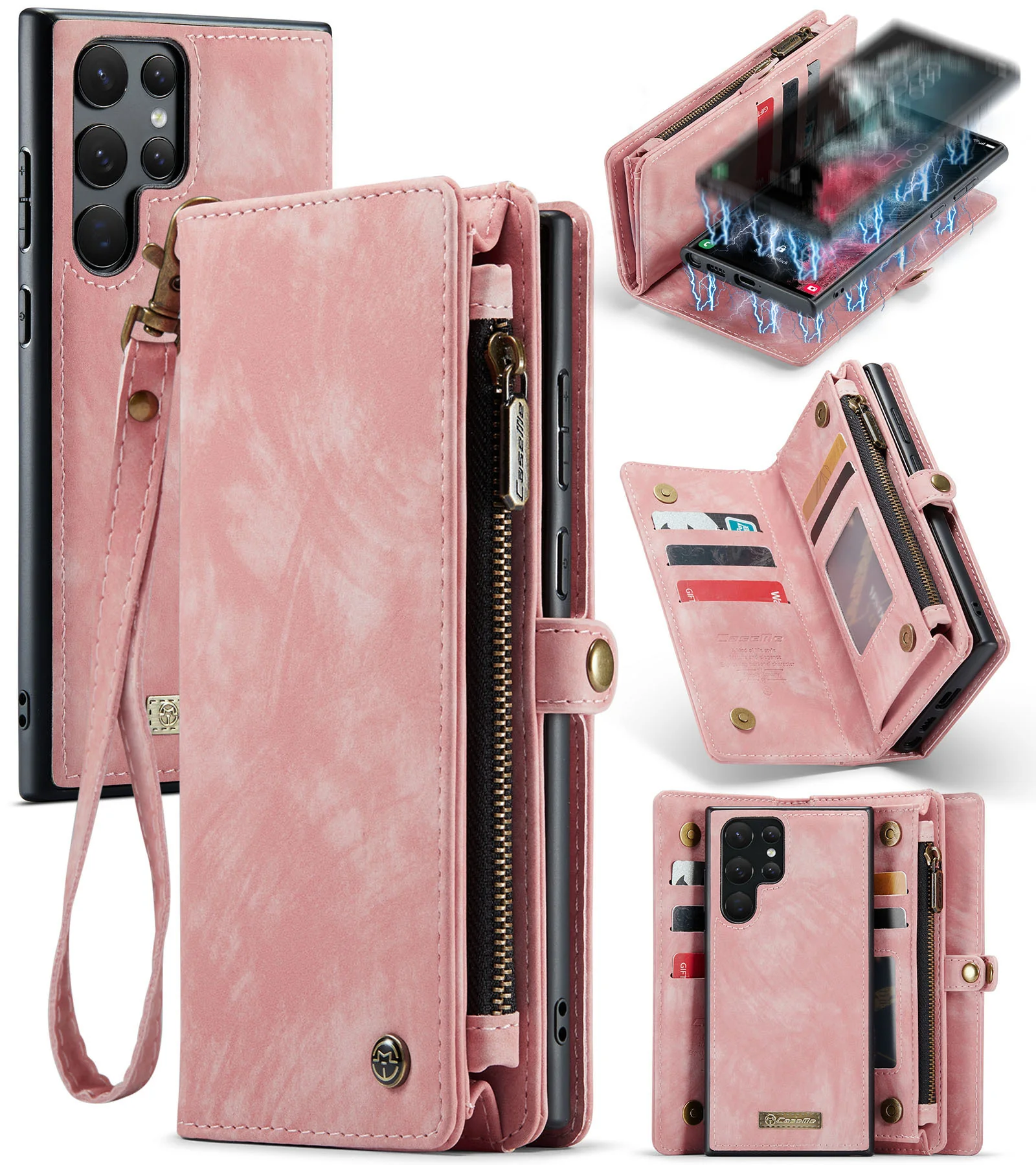 [With Card Slot] Samsung Galaxy S24/Ultra/Plus Multifunctional Leather Shockproof Flip Wallet Series Case - Image 9
