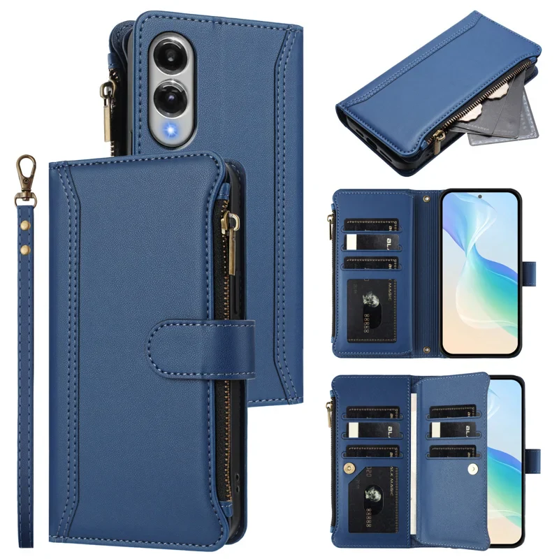 [With Card Slot] Samsung Galaxy S25 Edge (SM-S937) - Multifunctional Flip Phone Case With Magnetic Closure & Wrist Strap - Image 2
