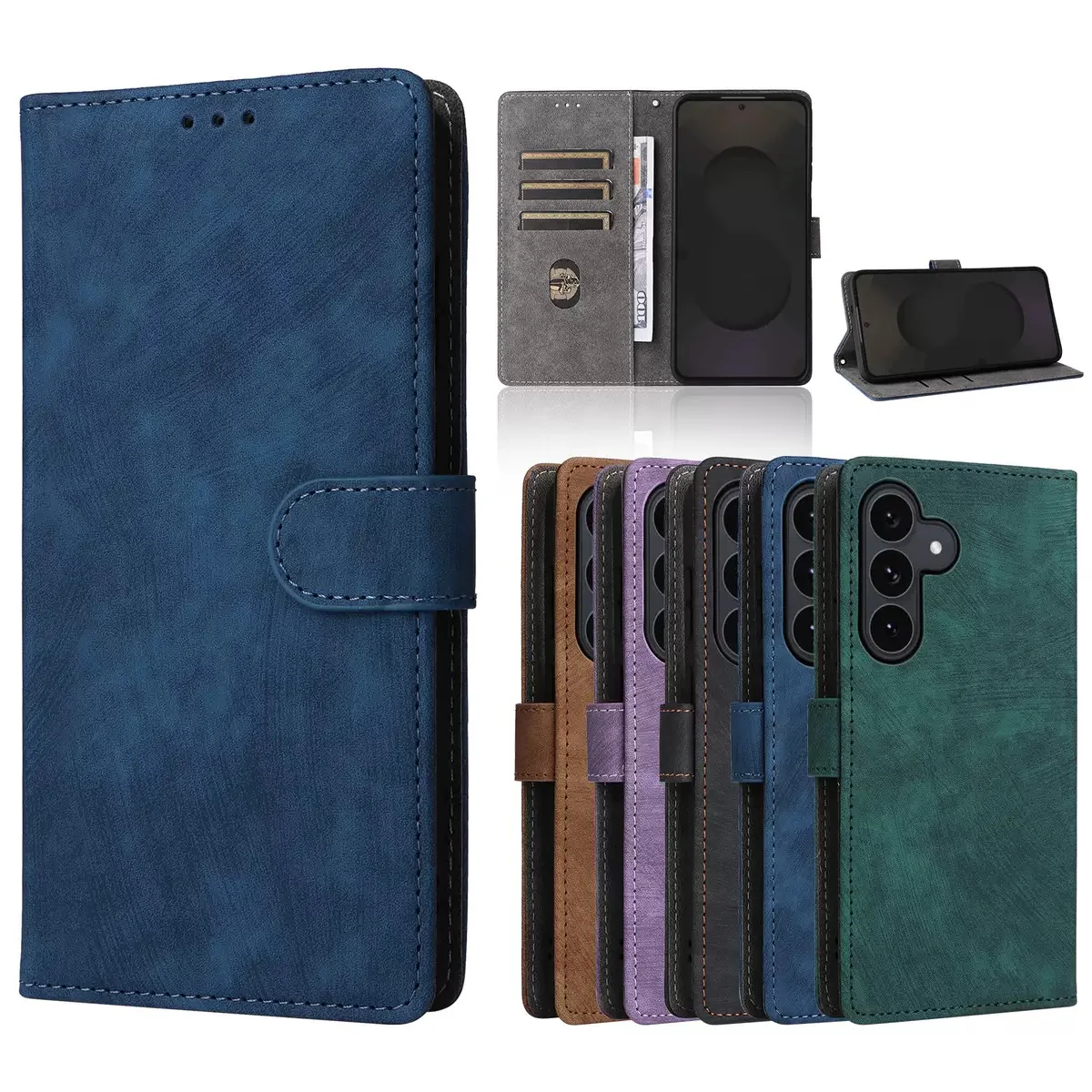 [With Card Slot] Samsung Galaxy S25 FE (S731) - Multi Functional Buckle Flap Wallet Series Case With Lanyard - Image 2