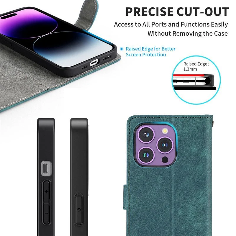 [With Card Slot] OPPO A38 - Multi Functional Buckle Flap Wallet Series Case With Lanyard - Image 9