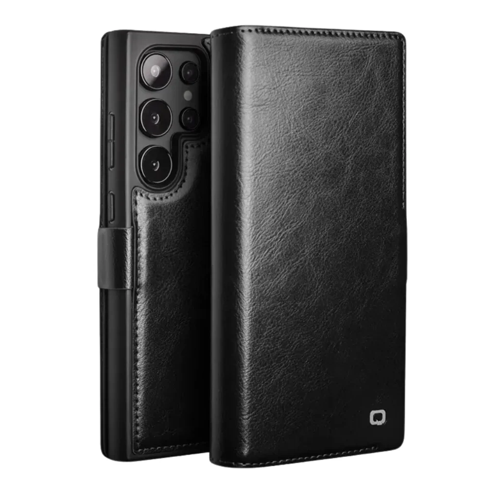 [With Card Slot] Samsung Galaxy S25/Plus/Ultra - Genuine Leather Flip Stand Wallet Series Case - Image 2