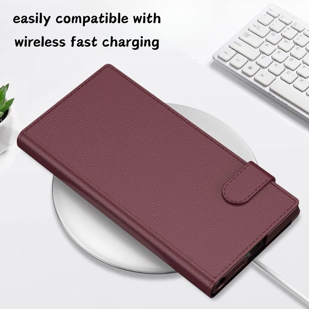 [With Card Slot] Samsung Galaxy S25 Ultra - Business PU Leather Flip Wallet Series Stand Case - Image 10