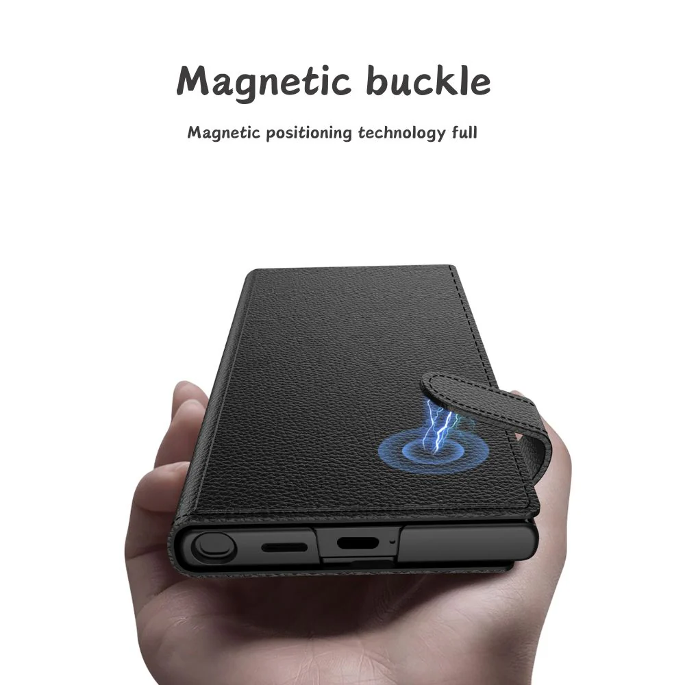 [With Card Slot] Samsung Galaxy S25 Ultra - Business PU Leather Flip Wallet Series Stand Case - Image 12