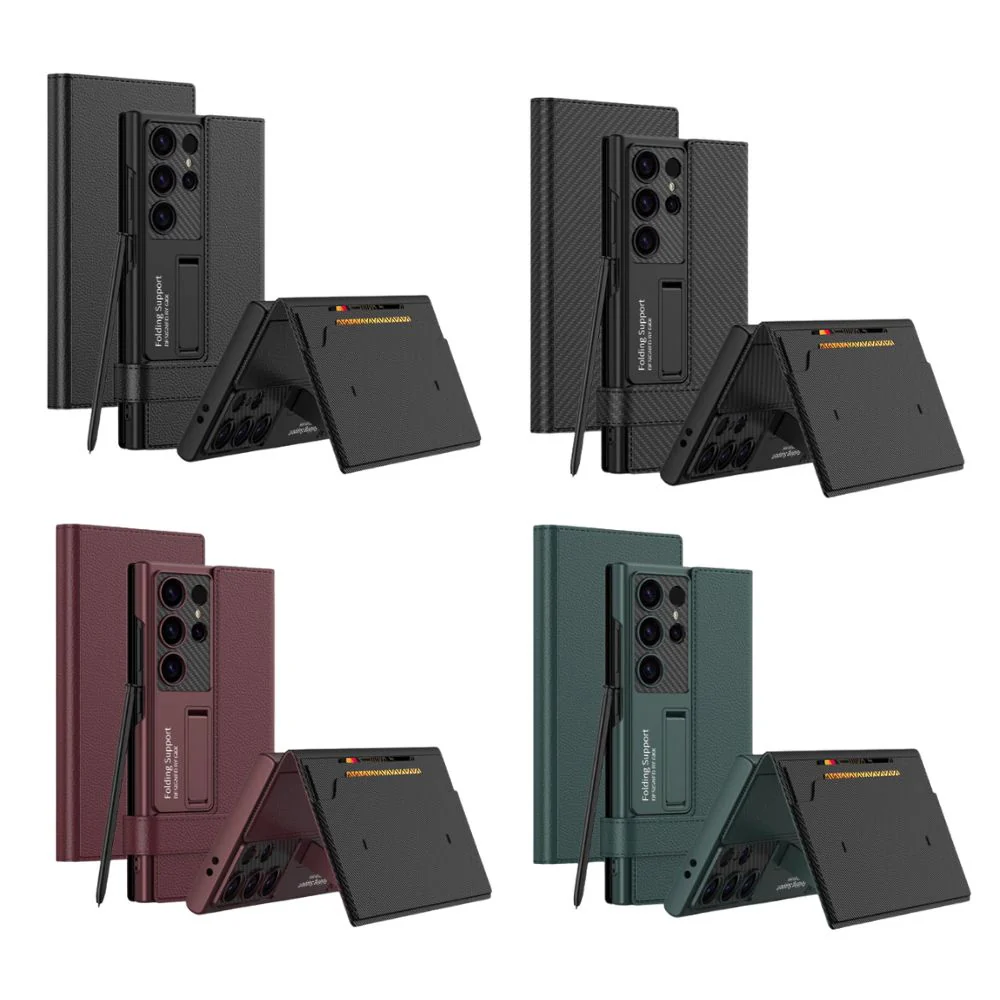[With Card Slot] Samsung Galaxy S25 Ultra - Business PU Leather Flip Wallet Series Stand Case - Image 2