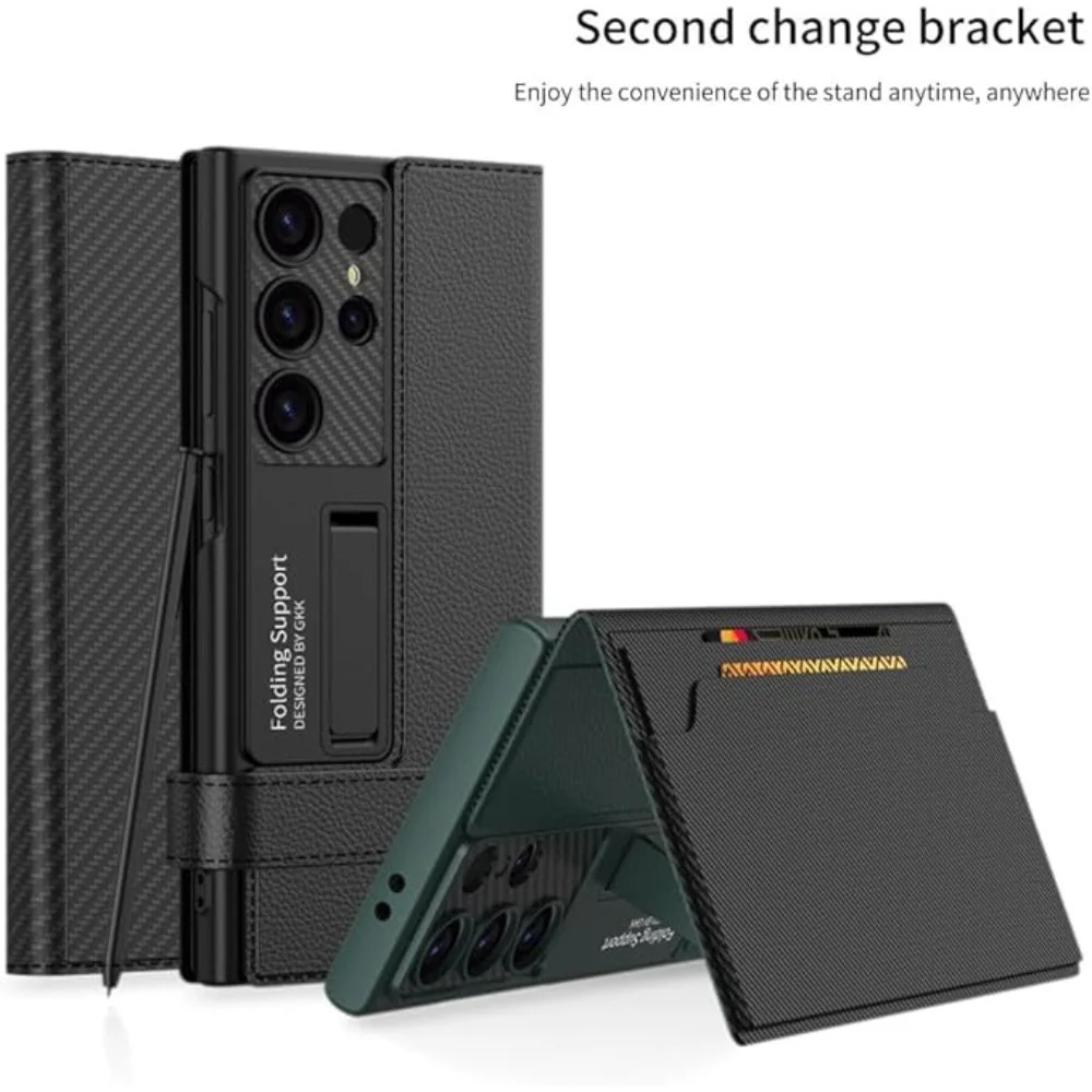[With Card Slot] Samsung Galaxy S25 Ultra - Business PU Leather Flip Wallet Series Stand Case - Image 8