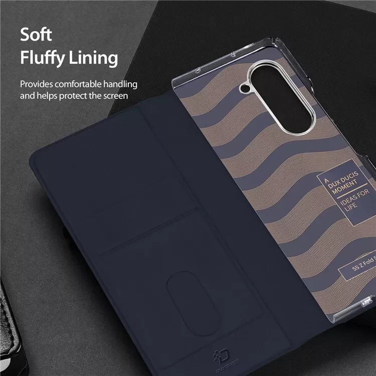 [With Card Slot] Samsung Galaxy Z Fold6 - Premium PU Leather Strong Magnetic Foldable Protective Case - Image 4