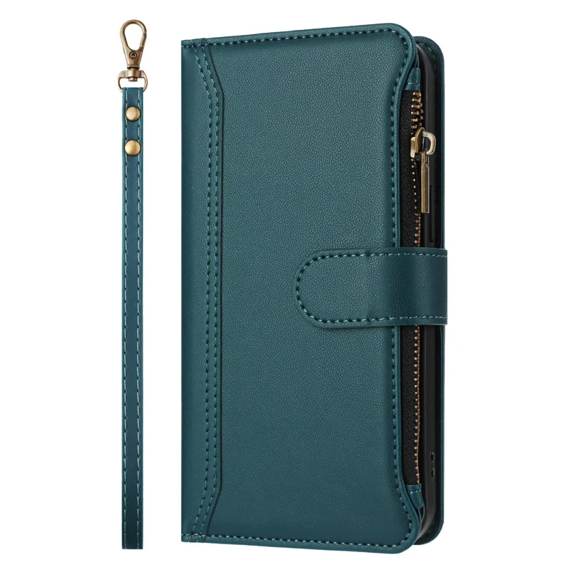 [With Card Slot] VIVO V50 5G - Multifunctional Flip Phone Case With Magnetic Closure & Wrist Strap - Image 3