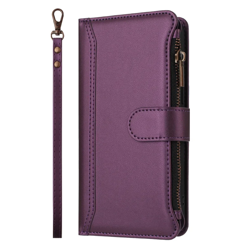 [With Card Slot] VIVO V50 5G - Multifunctional Flip Phone Case With Magnetic Closure & Wrist Strap - Image 6