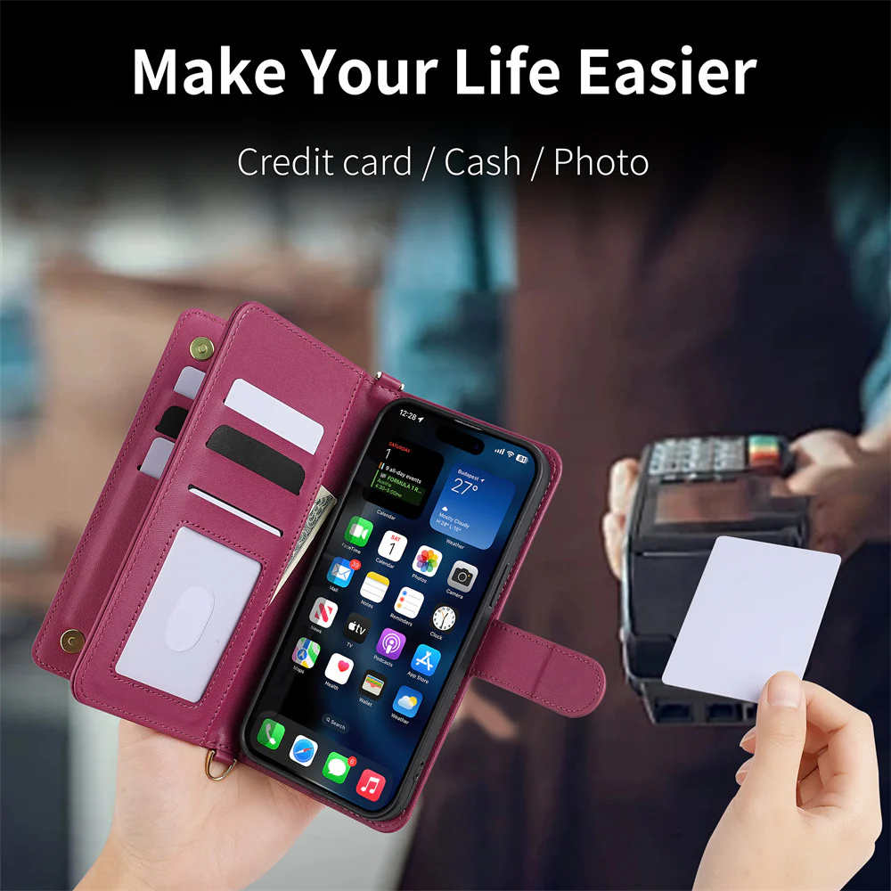 [With Card Slot][With Lanyard] Nothing Phone (3a)/Pro Multi Functional Premium Leather Wallet Series Case - Image 4