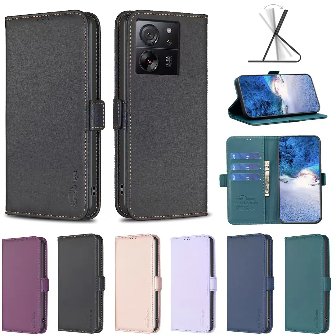 [With Card Slot] Xiaomi Civi 3 PU Leather Magnetic Buckle Flip Cover Genuine Leather Series Case - Image 2