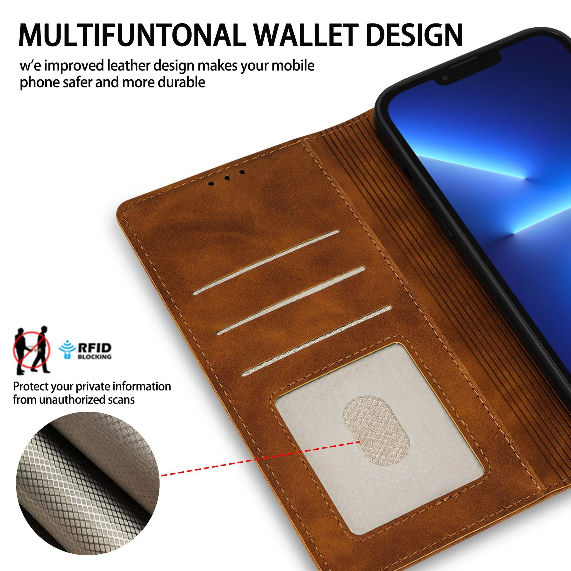 [With Card Slot] Xiaomi Mi 13/Pro Solid Color Flip Leather Phone Case - Image 11