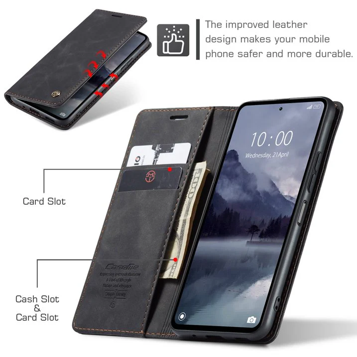[With Card Slot] Xiaomi Poco X6/Pro Premium Flip Leather Shockproof Wallet Series Case - Image 11
