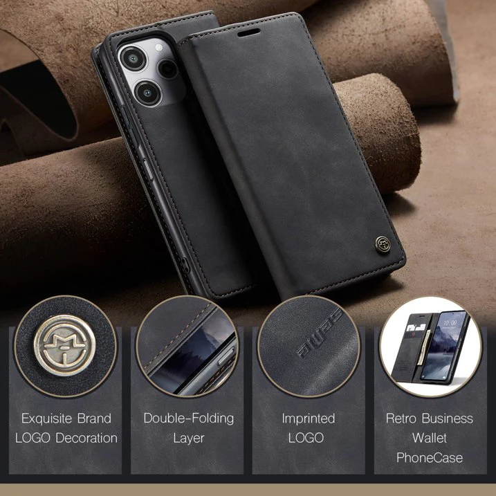 [With Card Slot] Xiaomi Poco X6/Pro Premium Flip Leather Shockproof Wallet Series Case - Image 3