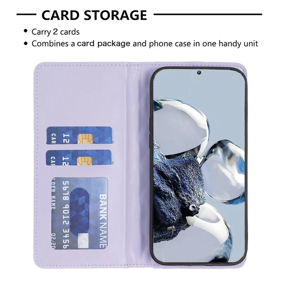 [With Card Slot] Xiaomi Poco M5/s PU Leather Magnetic Buckle Flip Cover Genuine Leather Series Case - Image 3