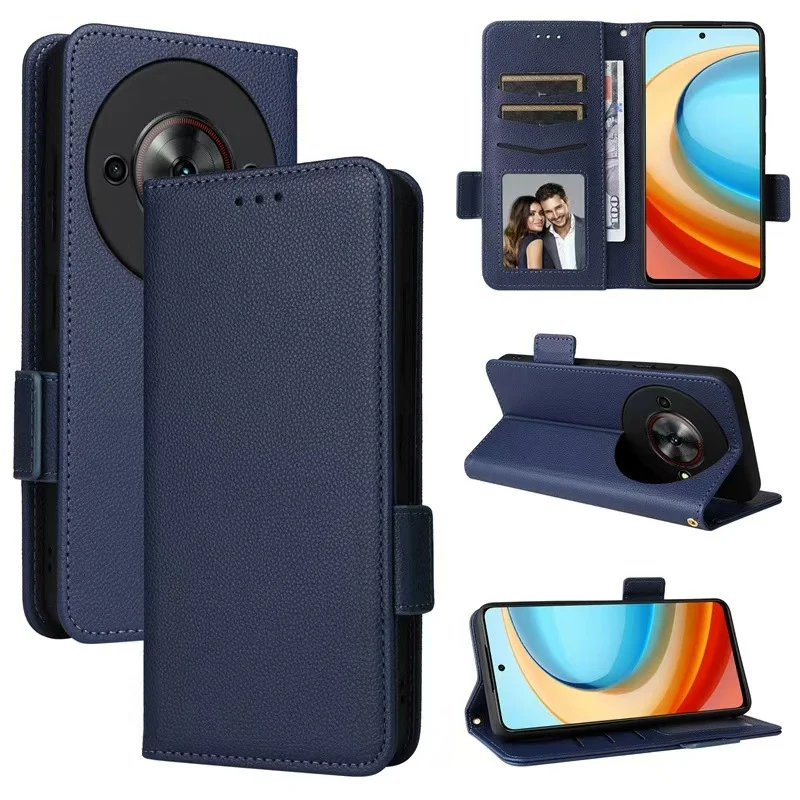 [With Card Slot] ZTE Blade A75 5G Minimalist Leather Flip Wallet Series Case - Image 10