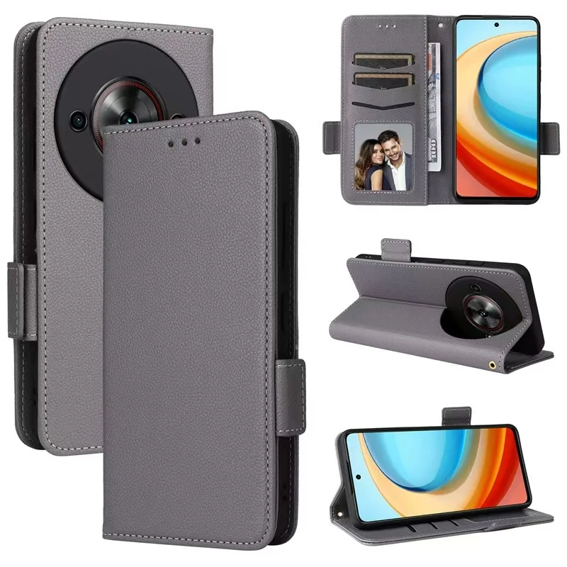 [With Card Slot] ZTE Blade A75 5G Minimalist Leather Flip Wallet Series Case - Image 11