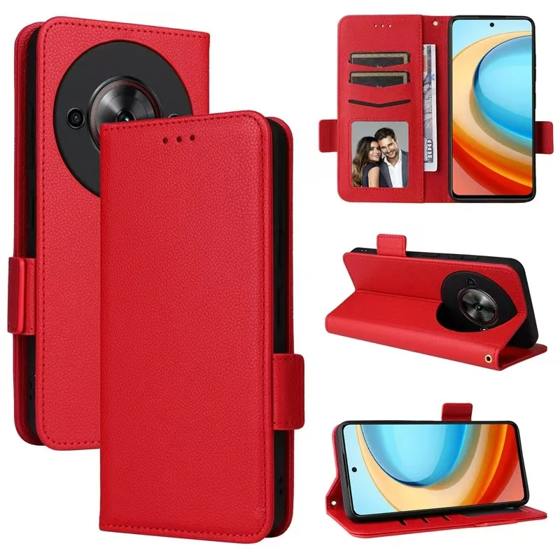 [With Card Slot] ZTE Blade A75 5G Minimalist Leather Flip Wallet Series Case - Image 12
