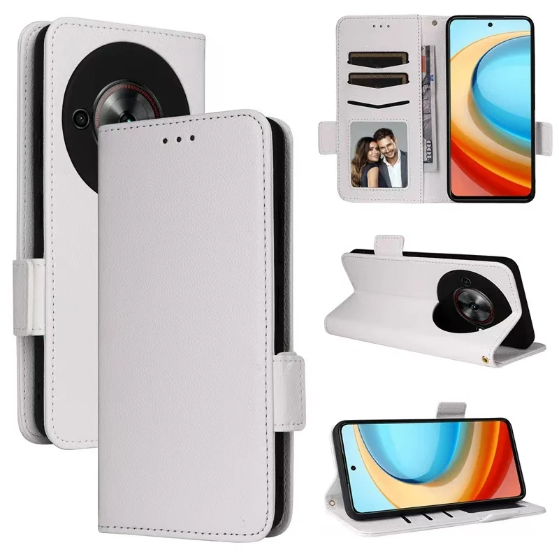 [With Card Slot] ZTE Blade A75 5G Minimalist Leather Flip Wallet Series Case - Image 13