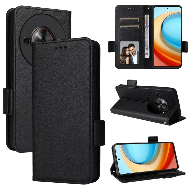 [With Card Slot] ZTE Blade A75 5G Minimalist Leather Flip Wallet Series Case - Image 14