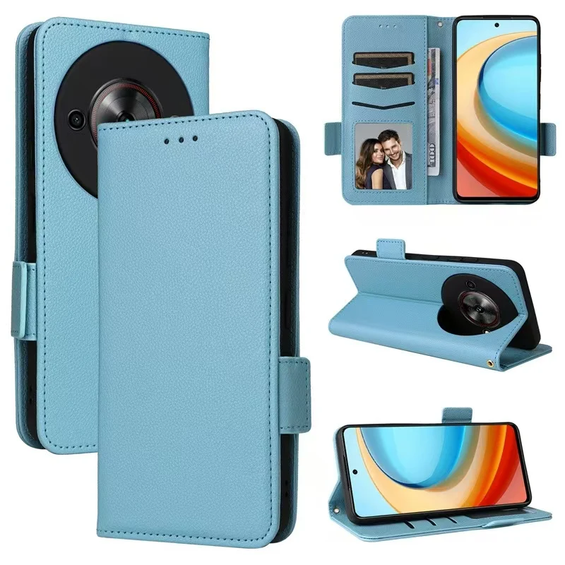 [With Card Slot] ZTE Blade A75 5G Minimalist Leather Flip Wallet Series Case - Image 9