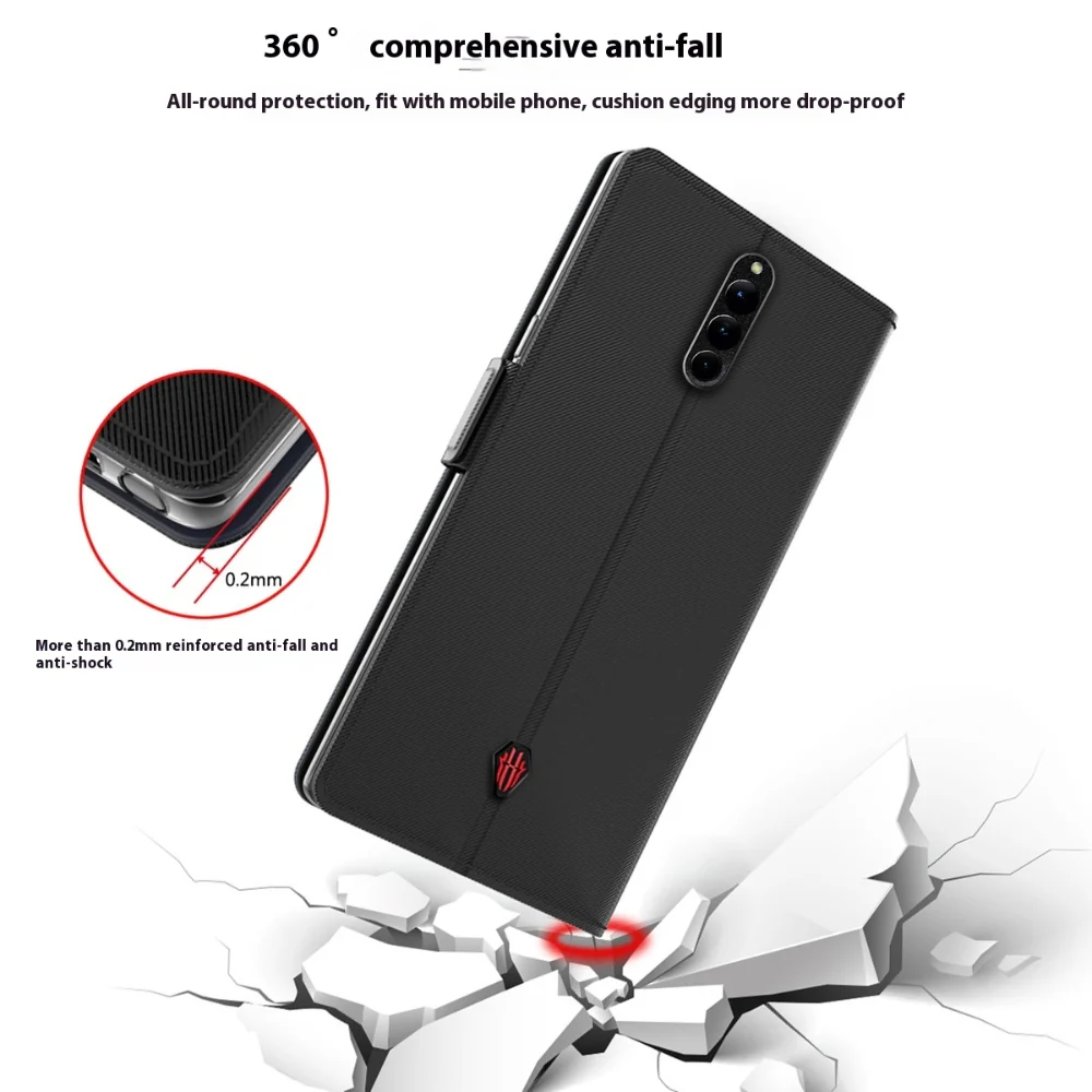 [With Card Slot] ZTE nubia Red Magic 8 Pro / 8 Pro Plus - Magnetic Folding Invisible Stand Protective Case - Image 10