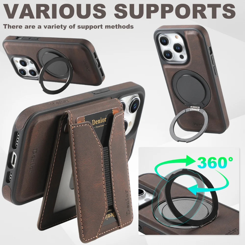 [With Card Solt] Apple iPhone 14/Plus/Pro/Max - Magnetic Rotating Stand Anti-Drop Protective Case - Image 5