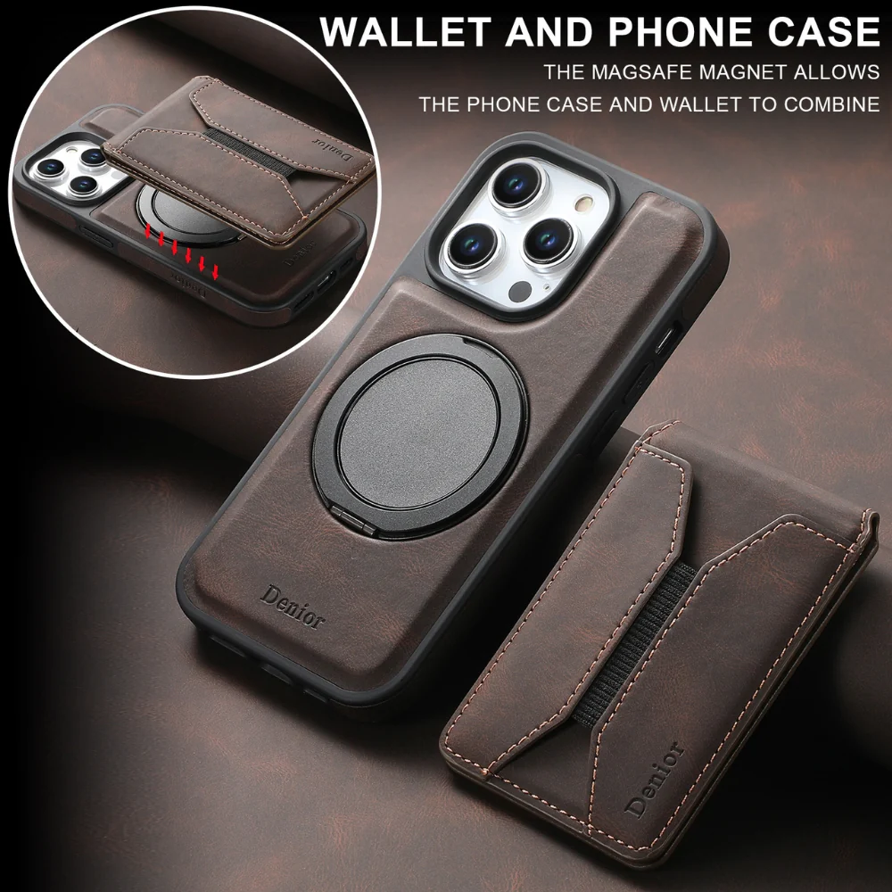 [With Card Solt] Apple iPhone 14/Plus/Pro/Max - Magnetic Rotating Stand Anti-Drop Protective Case - Image 6
