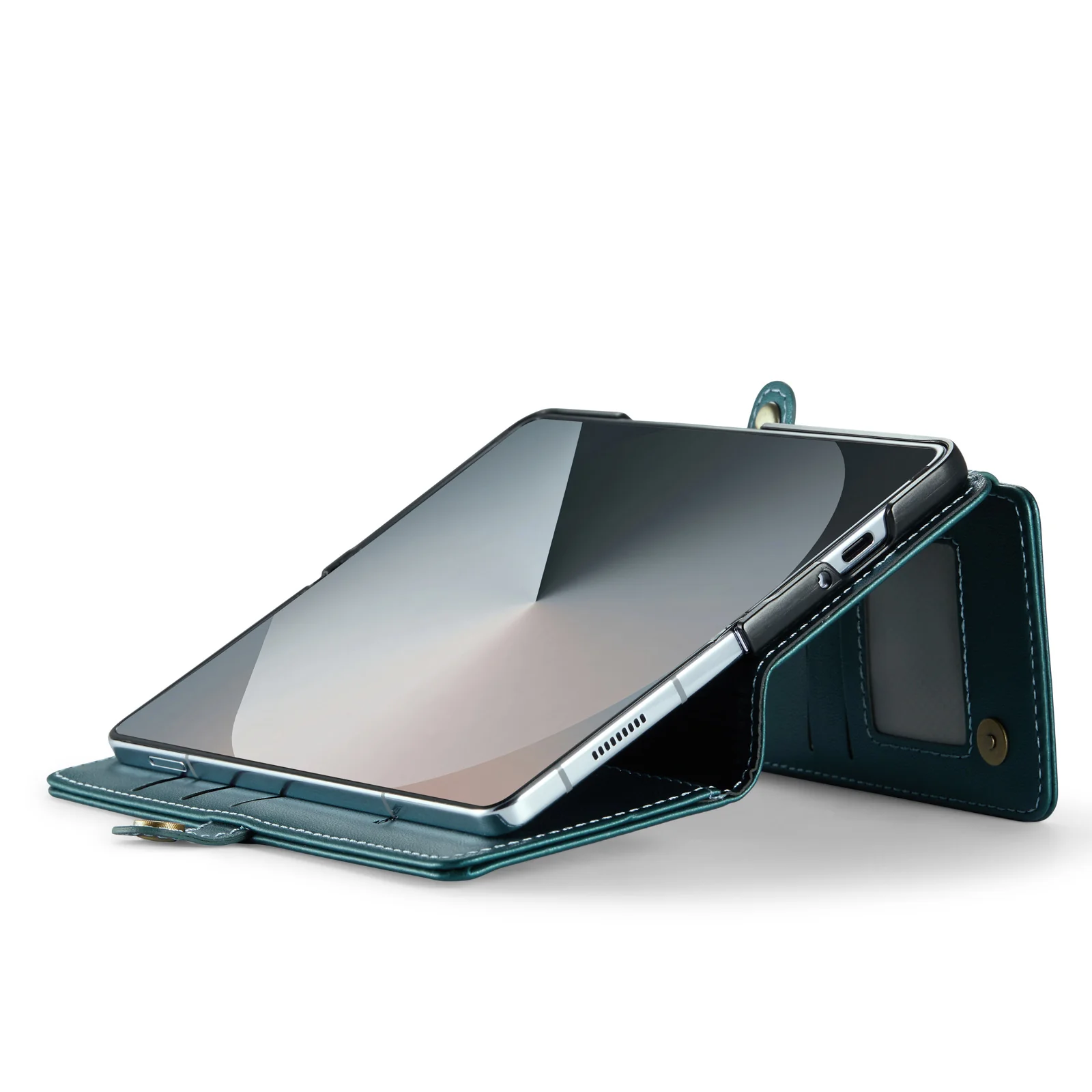 [With Hand Strap] Samsung Galaxy Z Fold7 - Business Leather Foldable Stand Wallet Case - Image 11