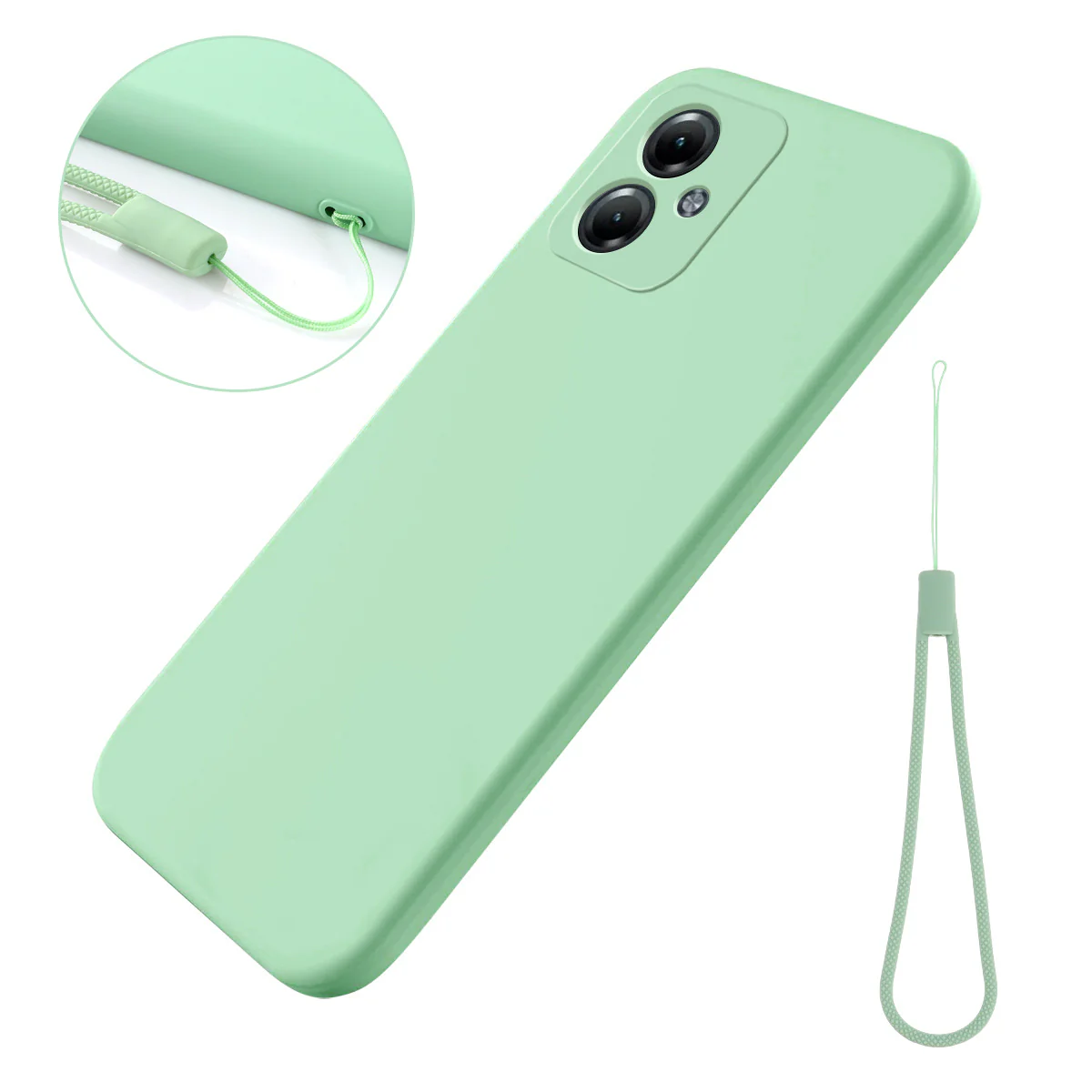 [With Lanyard] Motorola Moto G86/Power - Minimalist Liquid Silicone Shockproof Case - Image 9