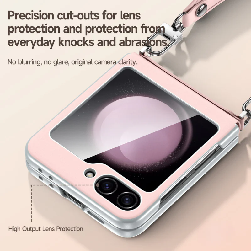 [With Lanyard] Samsung Galaxy Z Flip6 SM-F741 Folding Liquid Leather Anti-fouling Case - Image 12