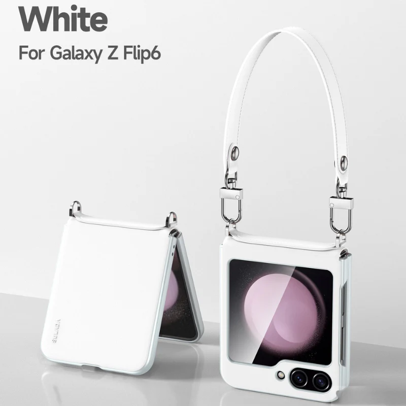 [With Lanyard] Samsung Galaxy Z Flip6 SM-F741 Folding Liquid Leather Anti-fouling Case - Image 4