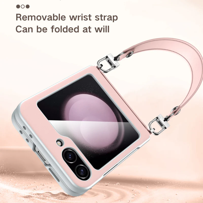 [With Lanyard] Samsung Galaxy Z Flip6 SM-F741 Folding Liquid Leather Anti-fouling Case - Image 6