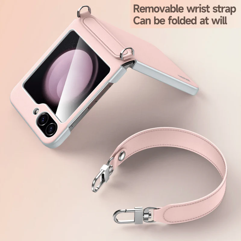 [With Lanyard] Samsung Galaxy Z Flip6 SM-F741 Folding Liquid Leather Anti-fouling Case - Image 9