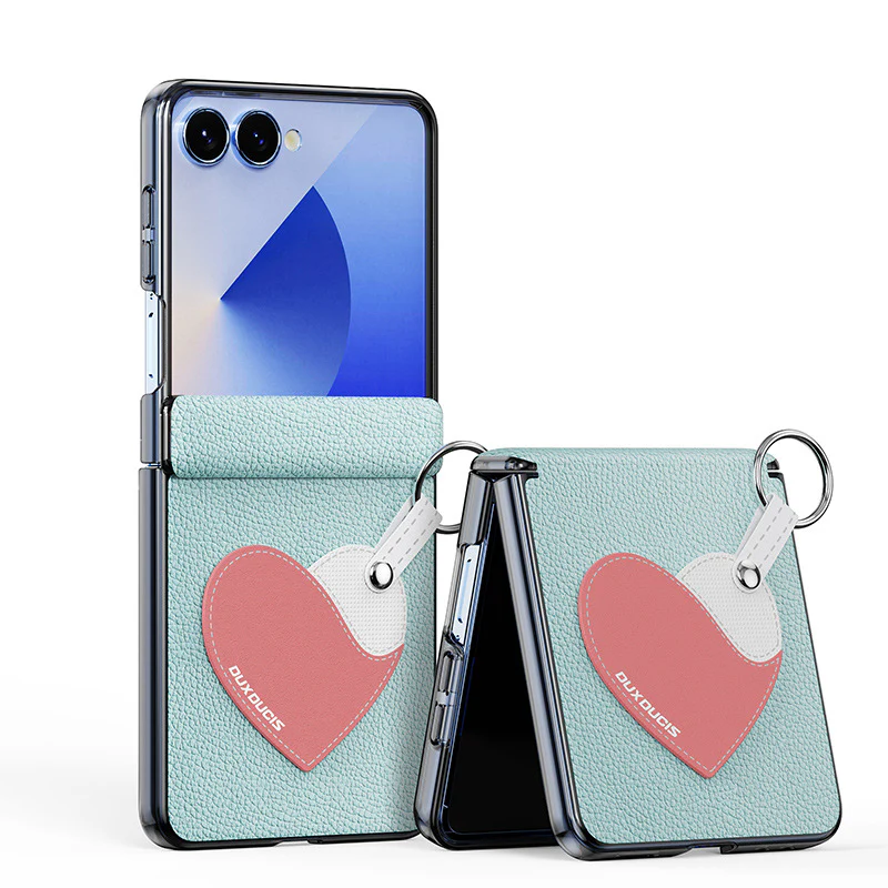 [With Lanyard]  Samsung Galaxy Z Flip7 PU Leather Foldable Protective Case - Image 2