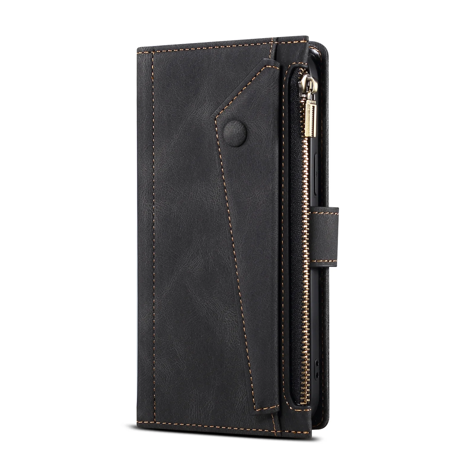 [With Lanyard][With Card Slot] Motorola Moto G34 Leather Zipper Shockproof Wallet Series Case - Image 16